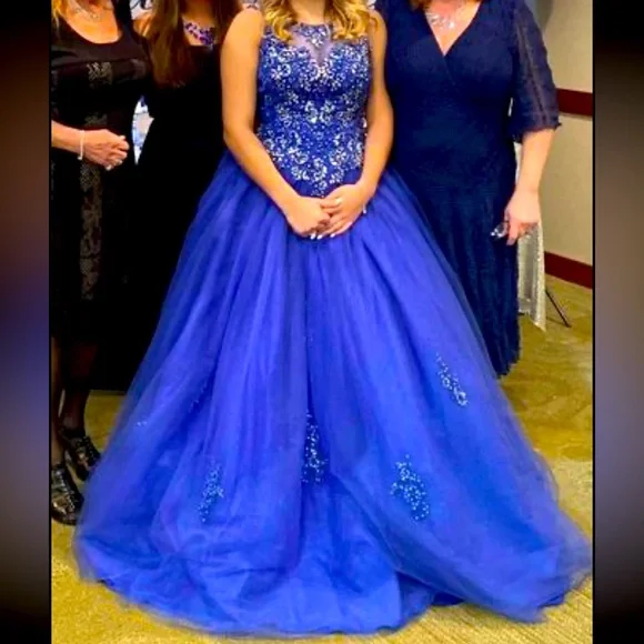 blue cheese dressing and pregnancy Quinceanera Royal Blue & Gold Thank You Card – Editable Instant Download main image 1